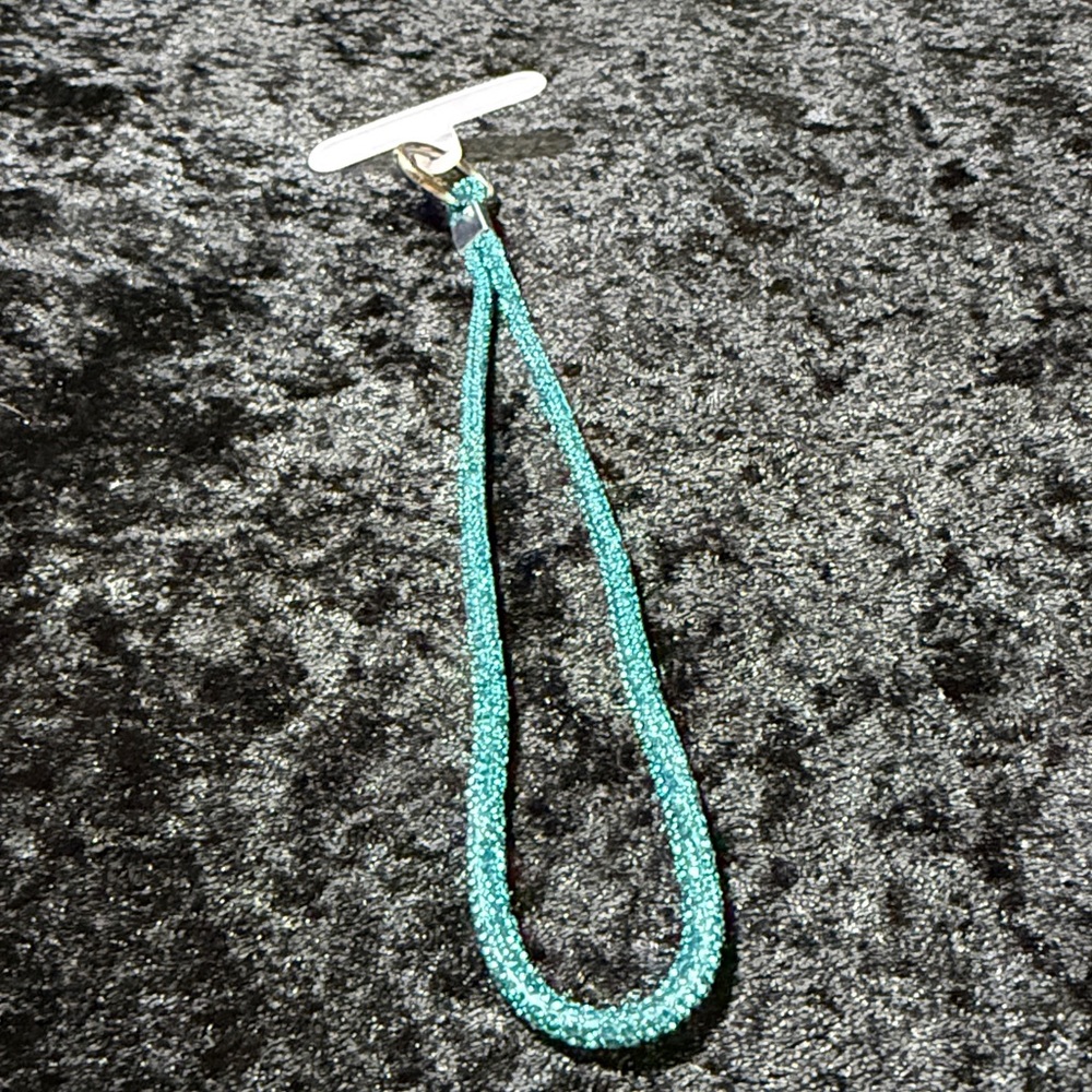 Rhinestone Phone Lanyard Keychain Bag Charm Blue